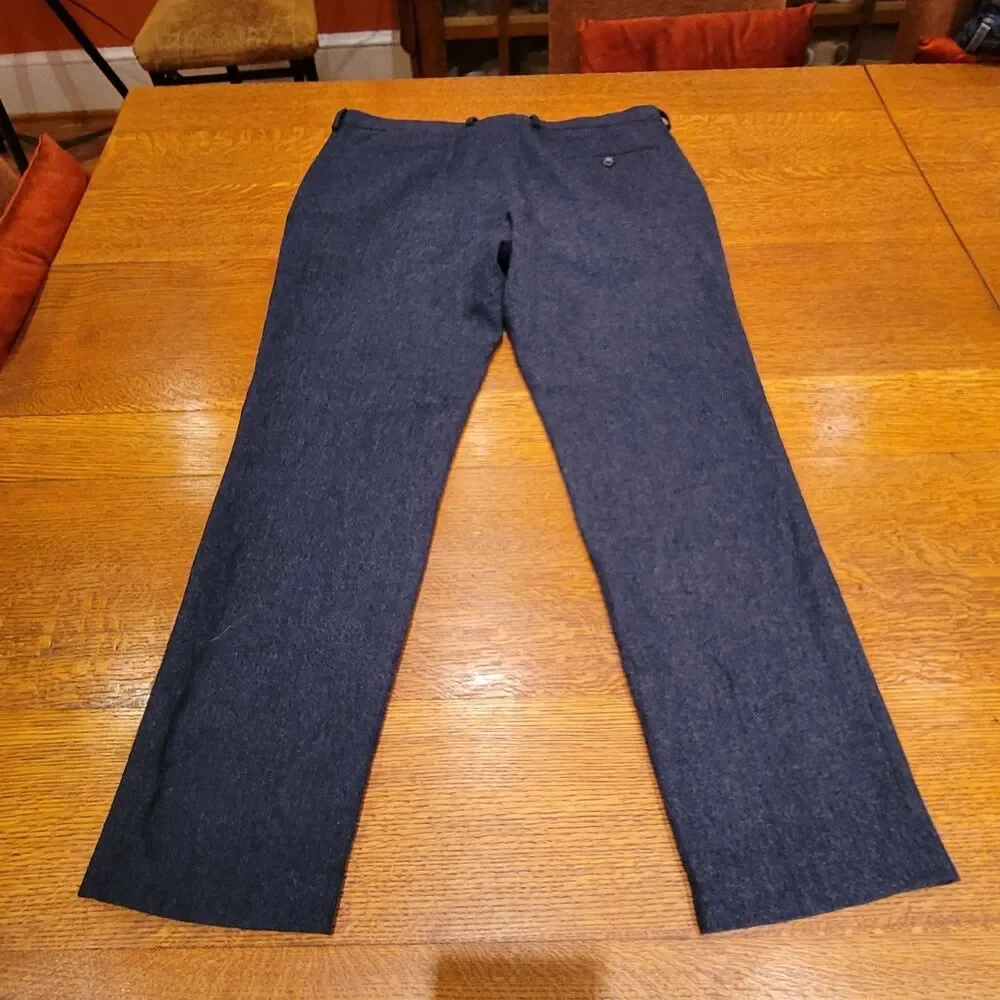 J.CREW Men's Thompson Pants Blue Wool Blend Twill Dress Pants 36x32